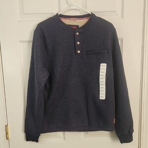 Coleman Blue Crewneck Sweater with Ribbed Cuffs